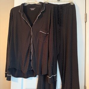 Victoria Secret Black White Polka Dot Modal Pajama Set XL